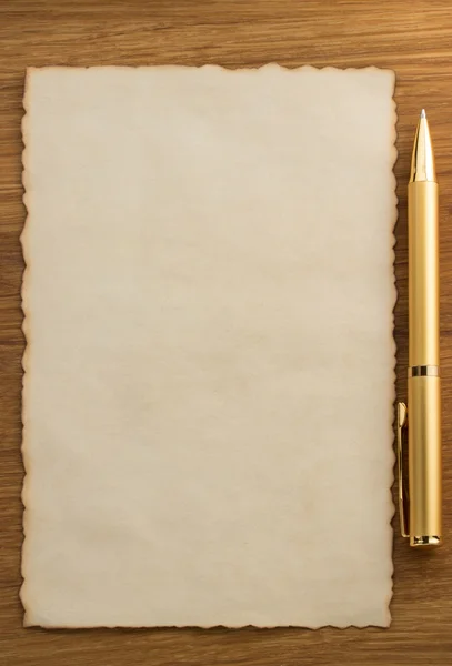 Goldstift auf Pergament — Stockfoto