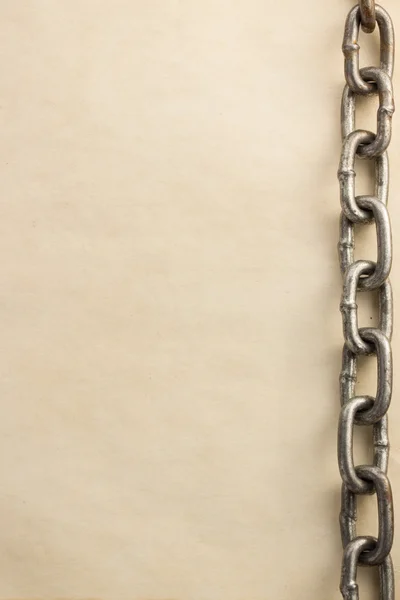 Chain and old vintage paper — Stock Photo, Image