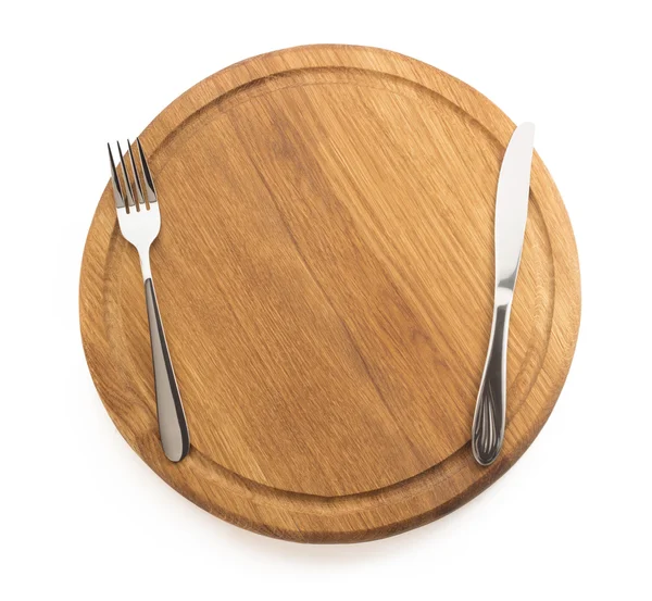 Kitchen utensils at cutting board — Stock Photo, Image