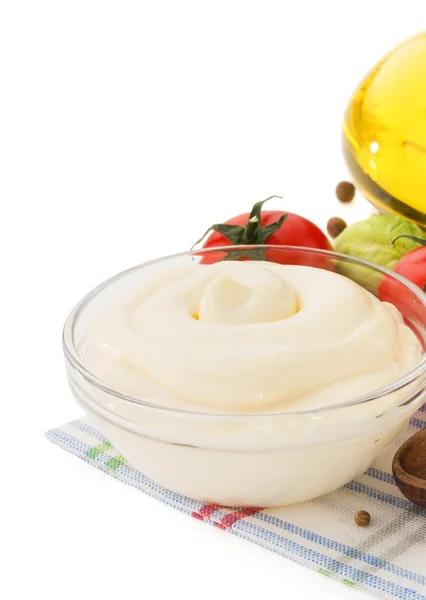 Sauce mayonnaise dans un bol — Photo