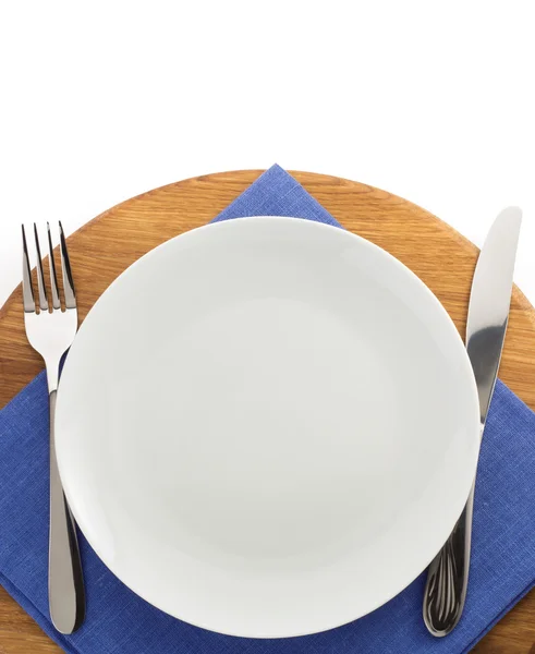 접시, 나이프와 커팅 보드에 포크 — 스톡 사진