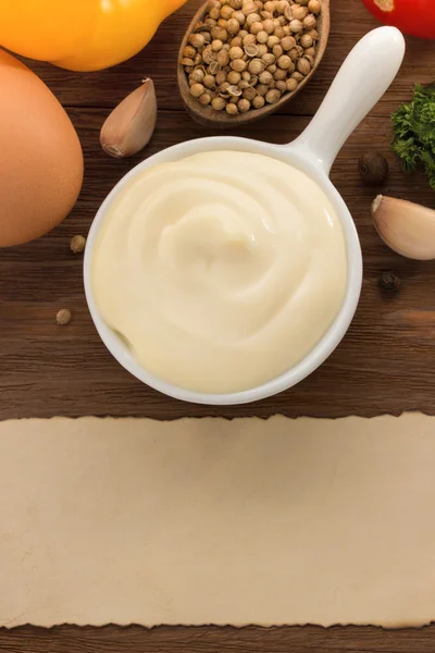 Mayonnaise sauce in bowl — Stock Photo, Image