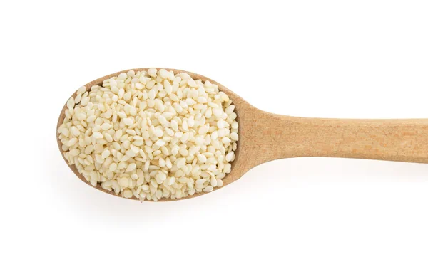 Sesame seed in spoon — Stock Photo, Image