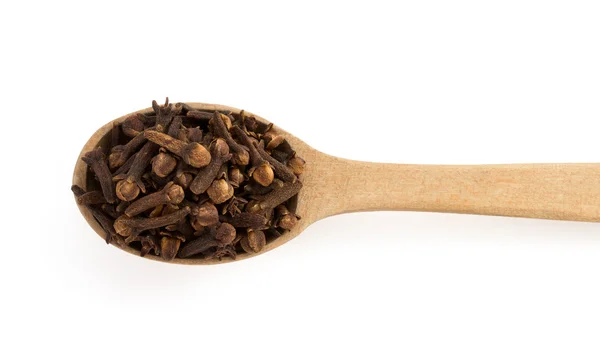 Clove spices and spoon — Stock Photo, Image