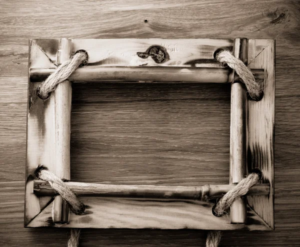 Cornice foto su legno — Foto Stock