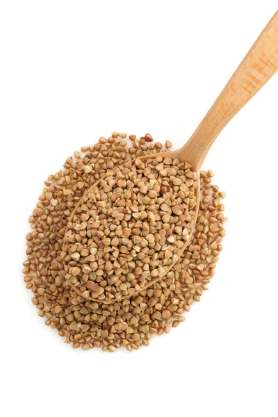 Buckwheat in spoon — Stock Photo, Image