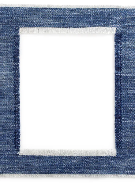 Jeans textura azul no branco — Fotografia de Stock