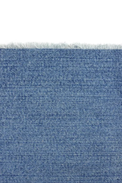 Jeans textura azul no branco — Fotografia de Stock