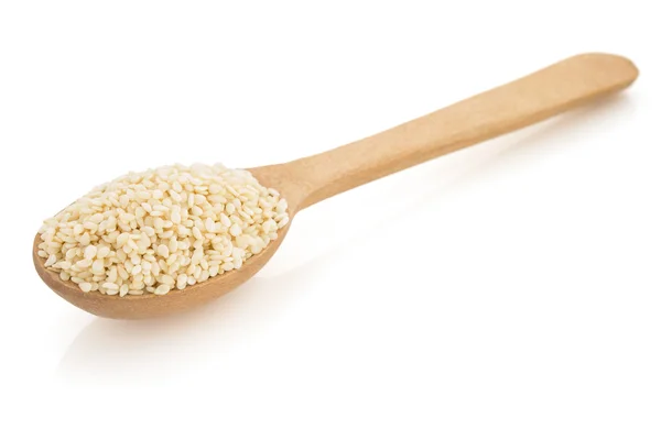 Sesame seed in spoon — Stock Photo, Image