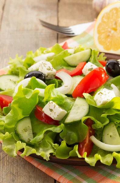 Greek salad in plate — Stock Photo, Image