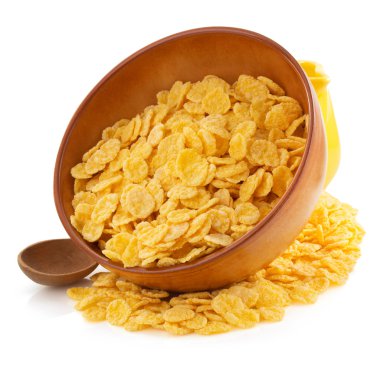 Corn flakes in bowl clipart