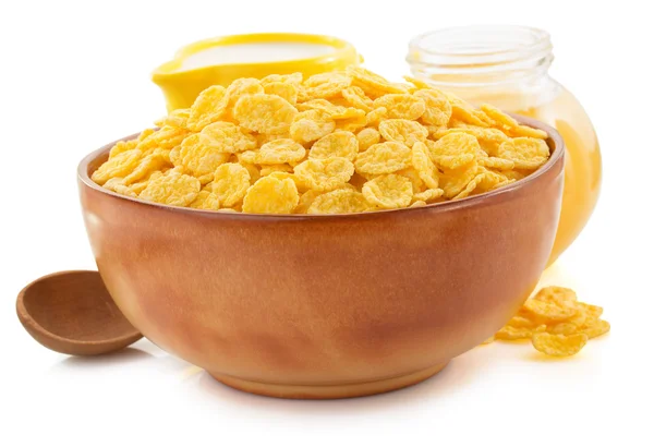 Corn flakes in bowl — Stock Photo, Image