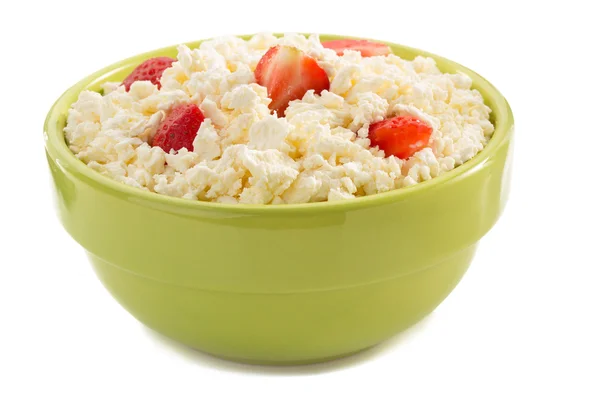 Cottage cheese in bowl — Stock Photo, Image