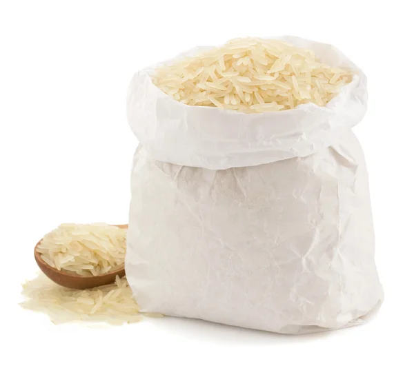 Rice in paper bag — Stock Photo, Image