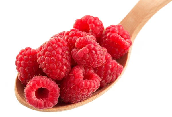 Raspberry in spoon — Stock Photo, Image