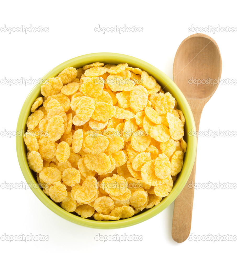 Corn flakes in bowl — Stock Photo © seregam 51147959