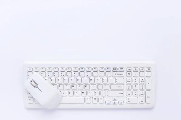 Wireless Computer Keyboard Mouse White Background — Stock Photo, Image