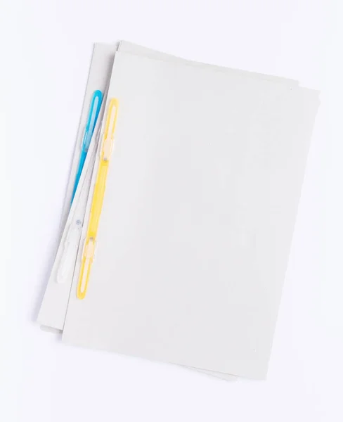 Blanco Vel Papier Geïsoleerd Witte Achtergrond — Stockfoto