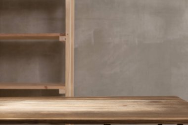 Ahşap masa üst arkaplan dokusu. Kopya alanı olan ahşap masa üstü görünümü. Tahta yüzeyi