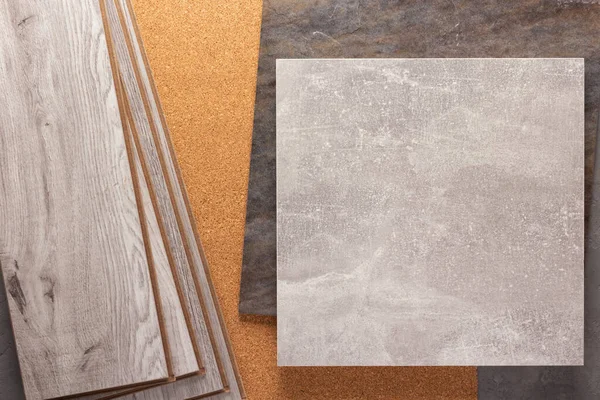 Wood Laminate Tile Background Floor Texture Flooring Heap Top View — Foto de Stock