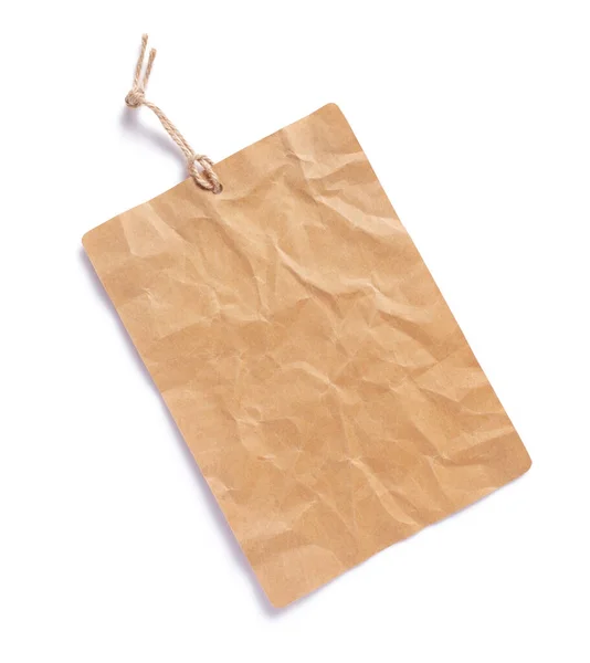 Paper Tag Price Isolated White Background Cardboard Price Tag Label — 图库照片