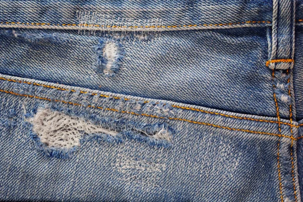 Vridna Jeans Ficka Denim Bakgrund Konsistens Blå Jeans Tyg Närbild — Stockfoto