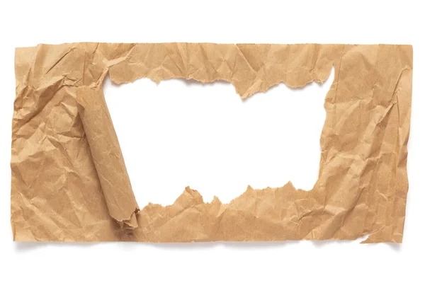 Papier Déchiqueté Carton Isolé Sur Fond Blanc — Photo