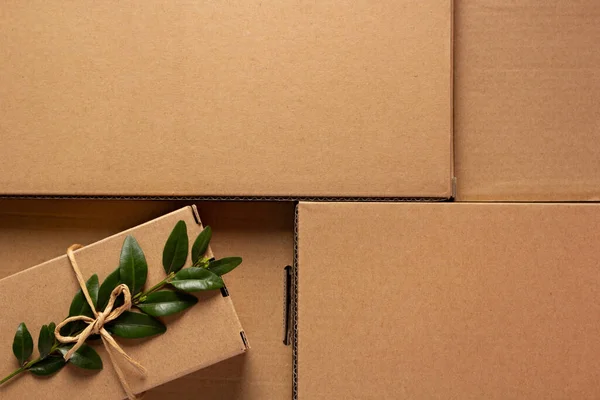 Paper Cardboard Box Presents Background Closed Carton Boxes — Stock Photo, Image