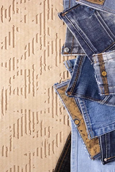 Blue Jeans Pocket Denim Paper Background Texture Jeans Fabric Material — Stok fotoğraf