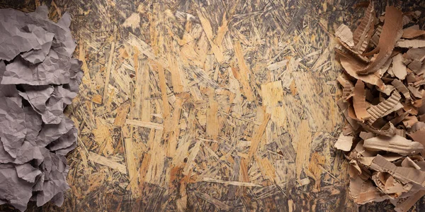 Cardboard Torn Edge Brown Ripped Paper Chipboard Plywood Background Texture — Stock Photo, Image