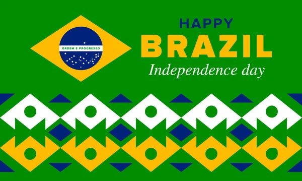 Brazil Independence Day Happy National Holiday Freedom Day Celebrate Annual — Stock Vector