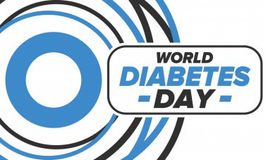 Dünya Diyabet Günü. Kasım 'da farkındalık ayı. Mavi daire sembolü. Tıbbi sağlık ve önleme tasarımı. Poster, kart, afiş ve geçmiş. Vektör illüstrasyonu