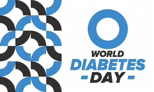 Werelddiabetesdag Bewustmakingsmaand November Blauwe Cirkel Symbool Ontwerp Van Medische Gezondheidszorg — Stockvector