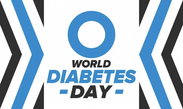Werelddiabetesdag Bewustmakingsmaand November Blauwe Cirkel Symbool Ontwerp Van Medische Gezondheidszorg — Stockvector