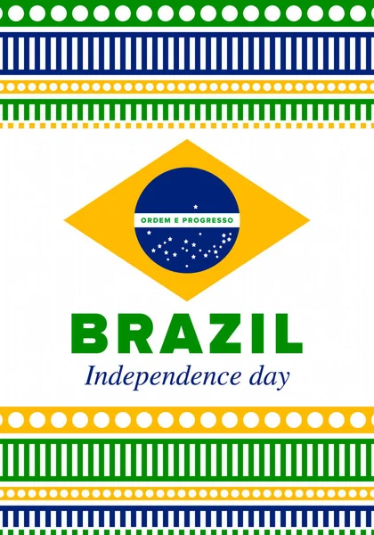 Brazil Independence Day Happy National Holiday Freedom Day Celebrate Annual — Stock Vector