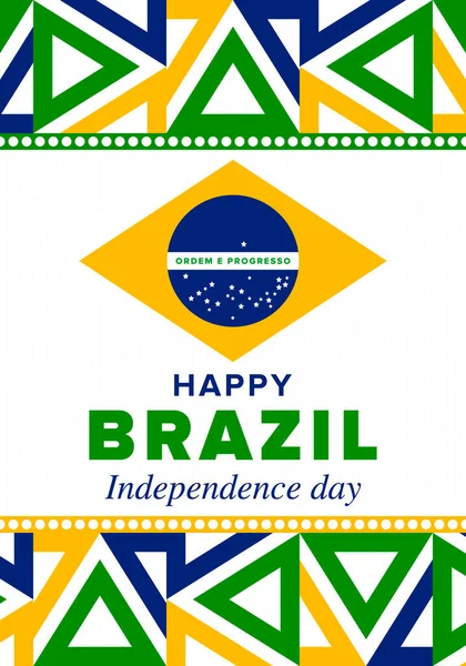 Dia Independência Brasil Feliz Feriado Nacional Dia Liberdade Comemore Anualmente — Vetor de Stock