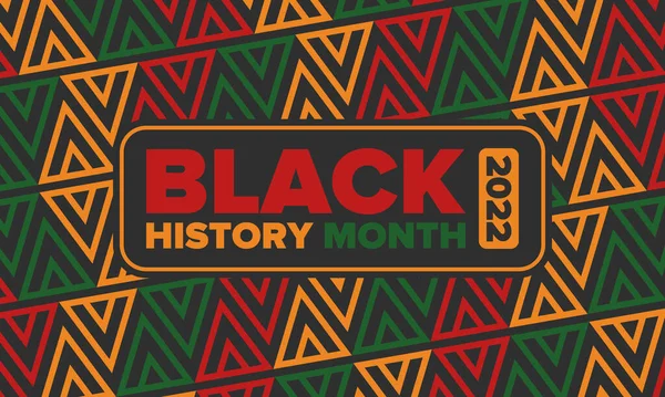 흑역사의 아프리카계 미국인의 해마다 미국과 캐나다에서 영국에서 포스터 일러스트 — 스톡 벡터
