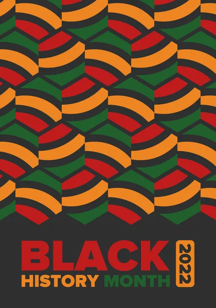 Siyahların Tarihi Ayı. Afrikalı Amerikan Tarihi. Yıllık kutlama. Şubat 'ta Amerika ve Kanada' da. Ekim ayında İngiltere 'de. Poster, kart, afiş, geçmiş. Vektör illüstrasyonu