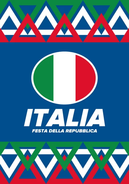 Festa Della Repubblica Italiana Texto Italiano Día República Italiana Feliz — Vector de stock