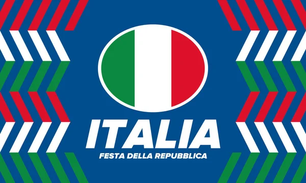 Festa Della Repubblica Italiana Text Auf Italienisch Tag Der Italienischen — Stockvektor