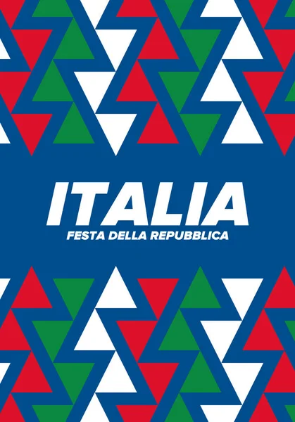 Festa Della Repubblica Italiana Texto Italiano Día República Italiana Feliz — Vector de stock