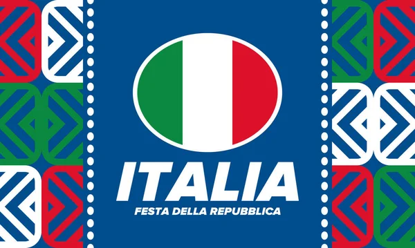 Festa Della Repubblica Italiana Text Auf Italienisch Tag Der Italienischen — Stockvektor