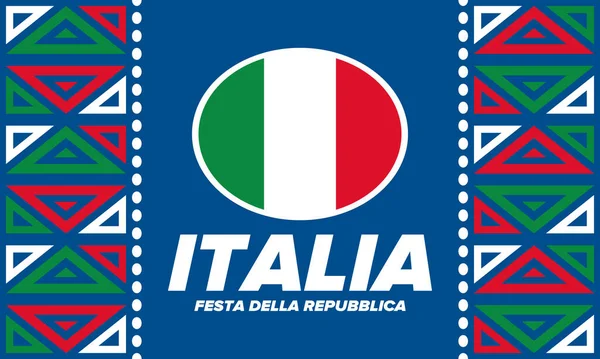 Festa Della Repubblica Italiana Texte Italien Journée République Italienne Joyeuse — Image vectorielle