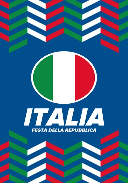 Festa Della Repubblica Italiana Texto Italiano Dia República Italiana Feliz — Vetor de Stock