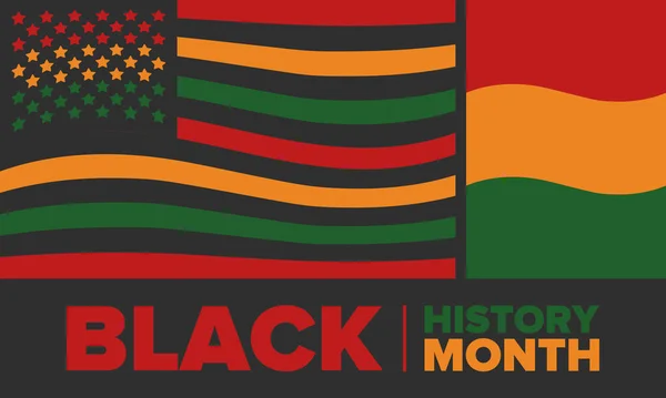 Mes Historia Negra African American History Celebrado Anual Febrero Estados — Vector de stock