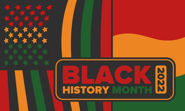 Mes Historia Negra African American History Celebrado Anual Febrero Estados — Vector de stock