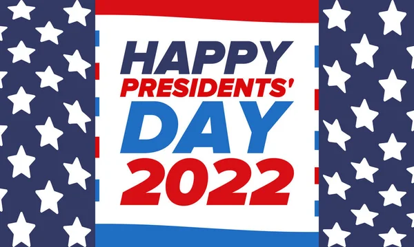 Feliz Dia Dos Presidentes Nos Estados Unidos Aniversário Washington Feriado —  Vetores de Stock