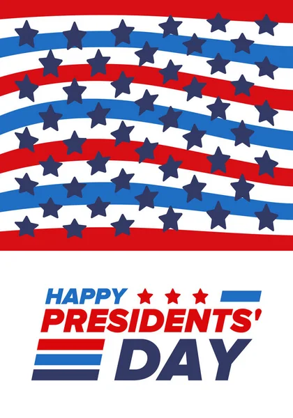 Joyeuse Journée Des Présidents Aux États Unis Anniversaire Washington Fête — Image vectorielle