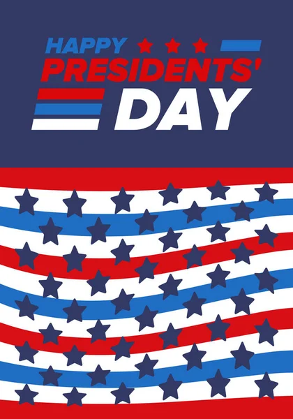 Feliz Día Los Presidentes Estados Unidos Cumpleaños Washington Vacaciones Federales — Vector de stock