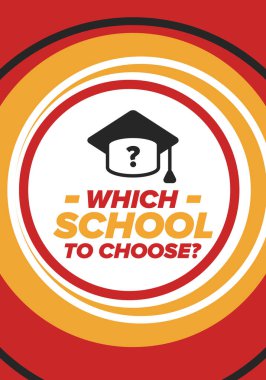 Hangi okulu seçsem? Doğru okul, çocuklarınız için en iyi eğitim ve bilgi. Etkili öğrenme, ilham ve motivasyon. Yeteneğin açığa çıkması, mutlu zamanlar ve başarılı bir gelecek. Hemen okul seçimini yap! Vektör posteri